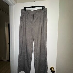 Herringbone Wide-Leg Trousers - Large
